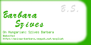 barbara szives business card